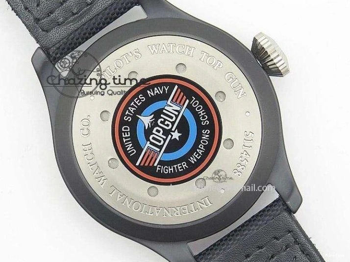 MIROTIME 0417 Durable Big Pilot 5019 Ceramic Case Black Dial Green Markers Asian 23J 7396